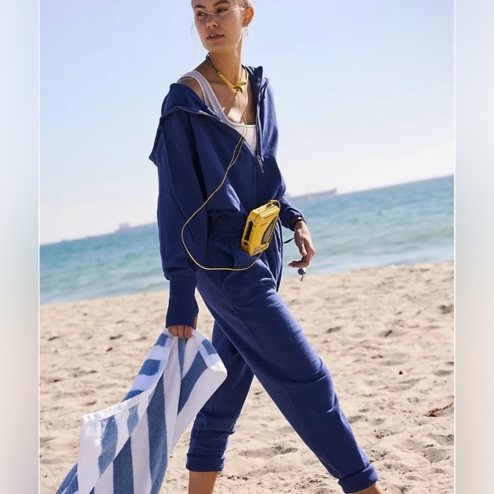 NWOT Free People Training Day Jumpsuit in blue indigo-
TEMPORARY LISTING